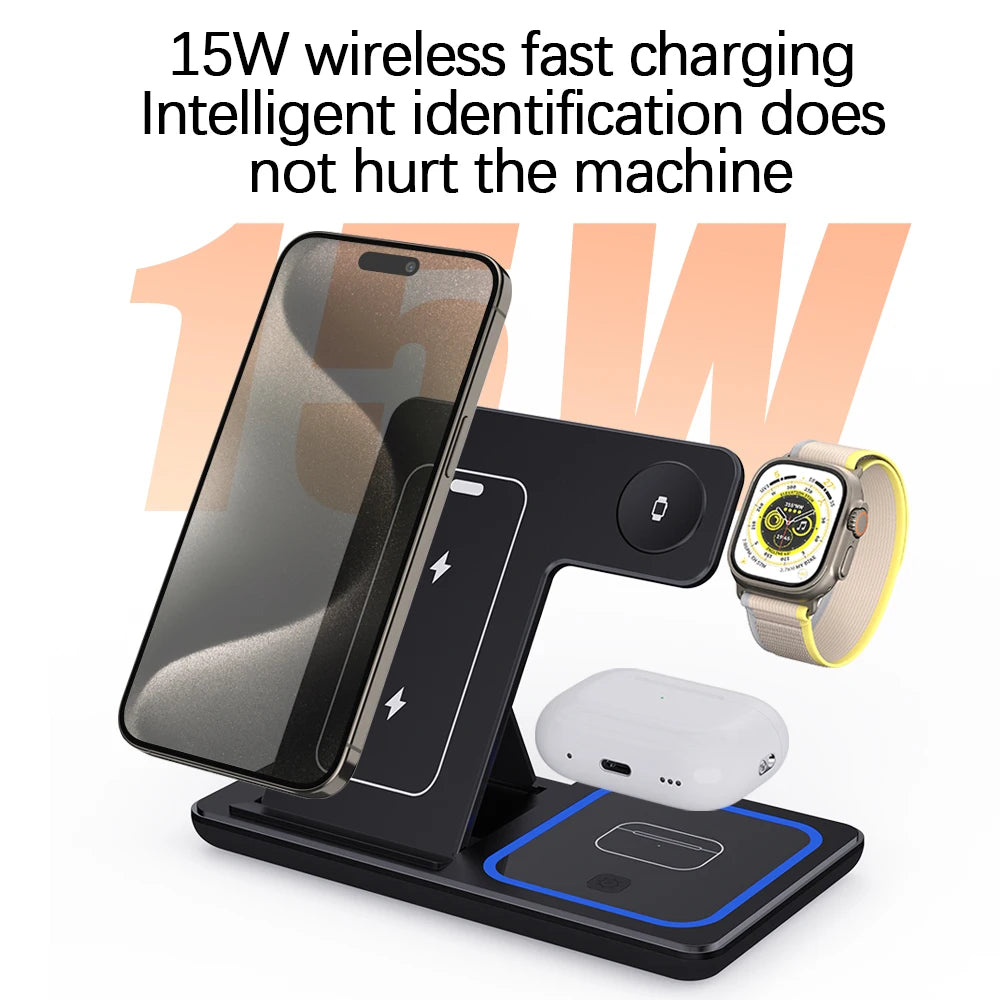 Wireless Charger Charging 3 in 1 Foldable Wireless Charger